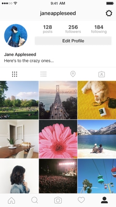 Imagens do Instagram em slide no celular